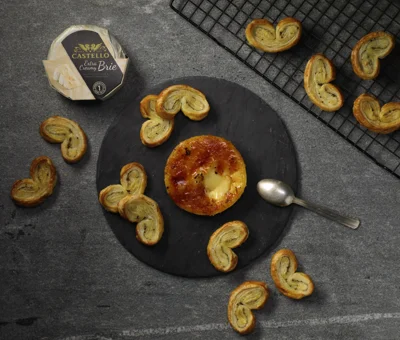 Creme Brûlée Brie with Black Pepper Palmiers