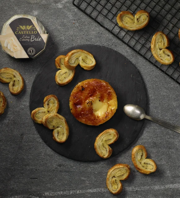 Creme Brûlée Brie with Black Pepper Palmiers