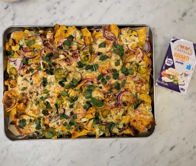 Chicken Nachos with Castello® Jalapeño Havarti and Pineapple