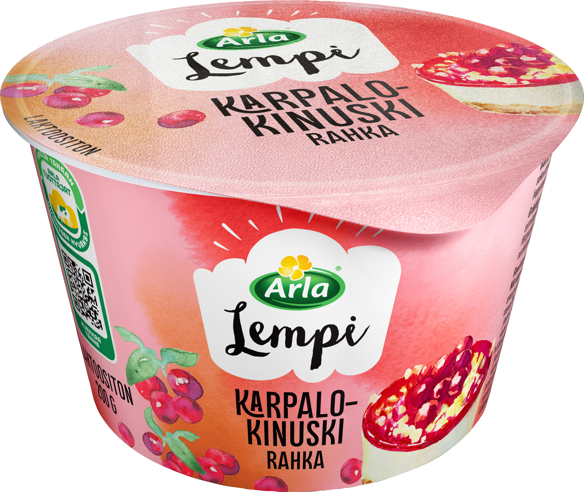 Arla Lempi rahka karpalo-kinuski 200g laktoositon