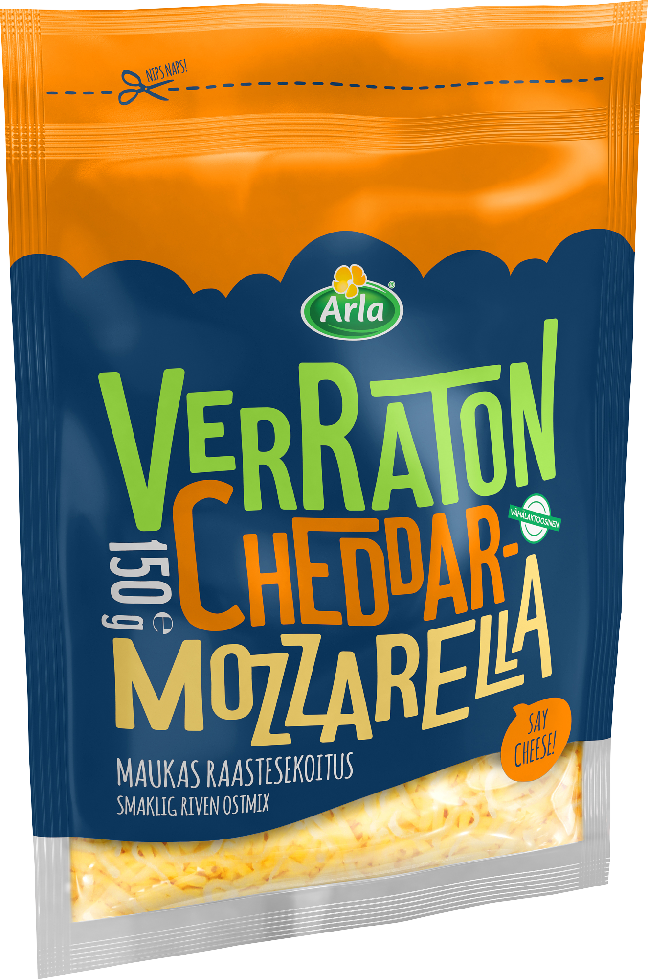 Arla verraton cheddar-mozzarella raaste 150g