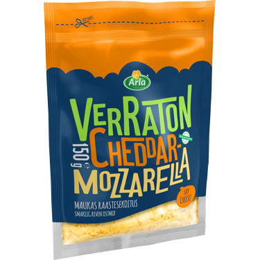 Arla verraton cheddar-mozzarella raaste 150g