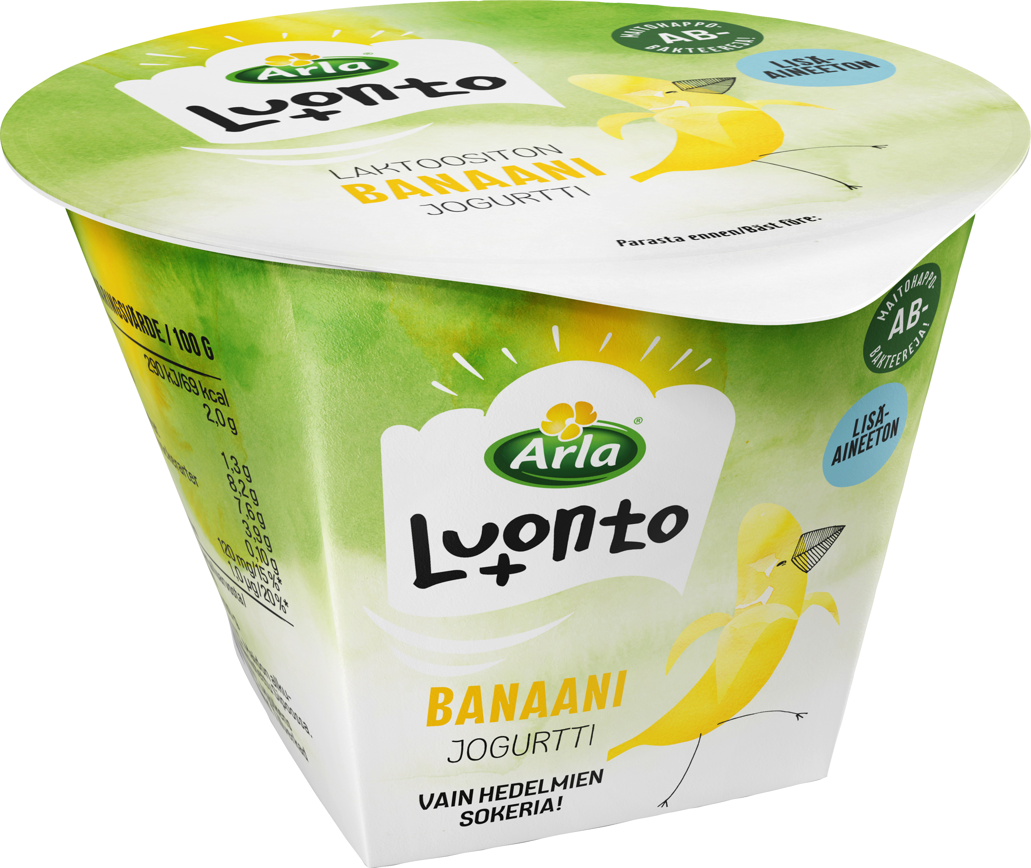 Arla Luonto+ AB banaanijogurtti 175g laktoositon