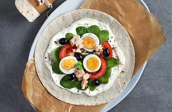 Tuna Nicoise Wrap with Cream Cheese