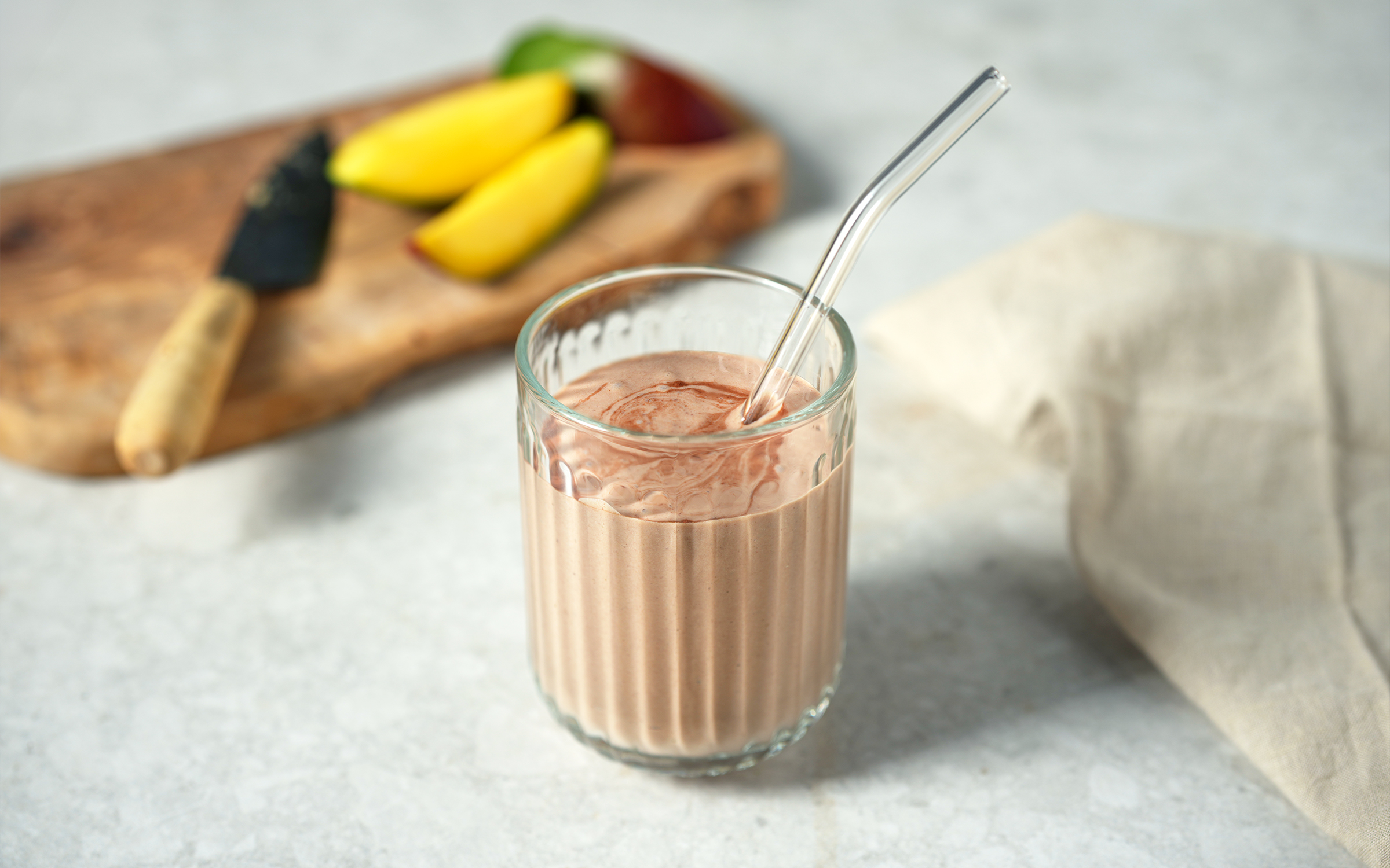 Mango- och chokladsmoothie