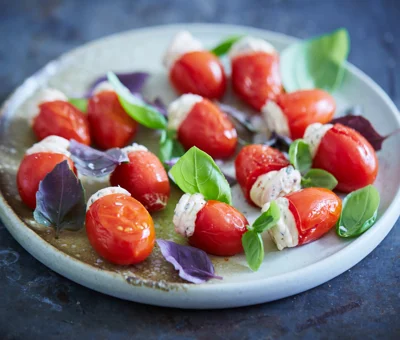 Bite Size Baked Tomatoes with Cream Cheese