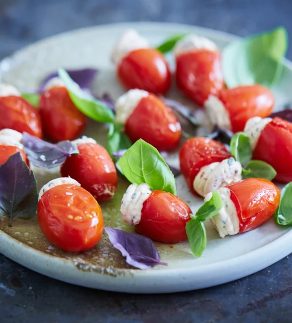 Bite Size Baked Tomatoes with Cream Cheese
