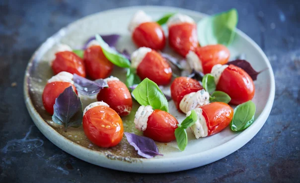 Bite Size Baked Tomatoes with Cream Cheese