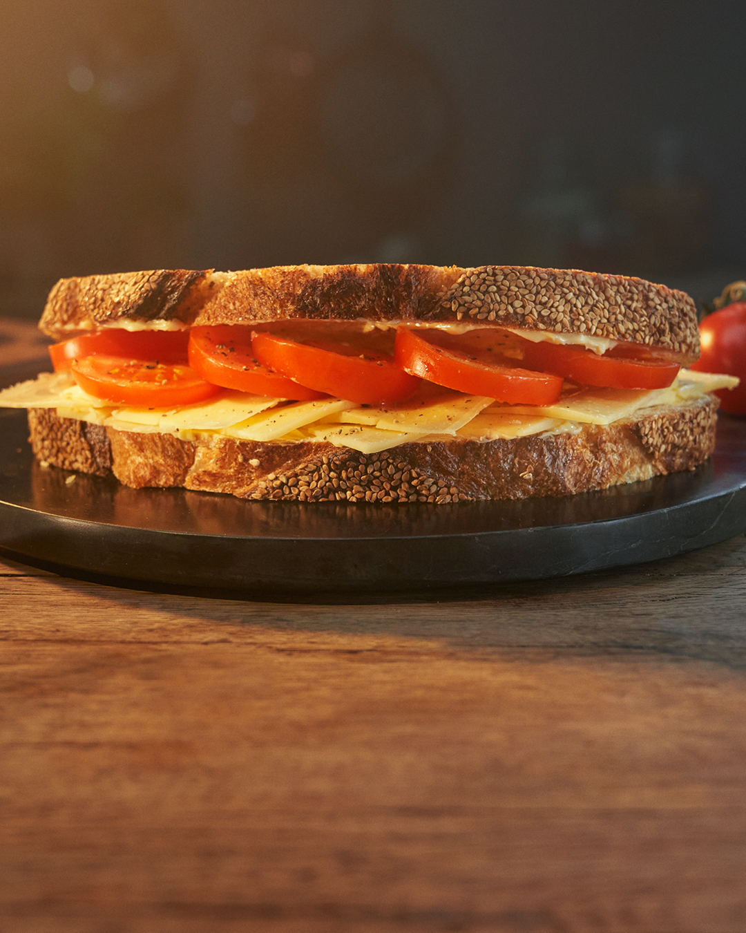 Sandwich med ost og tomat