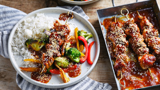 Kycklingspett sweet chili