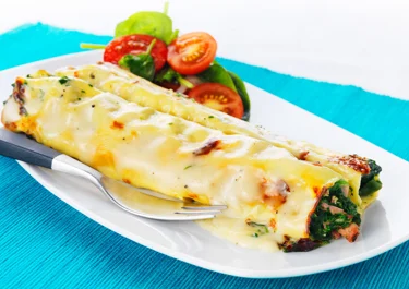 Cannelloni med spenat och skinka