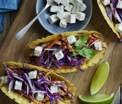 Spicy Chicken Tacos with Castello® Greek Style Cheese & Slaw