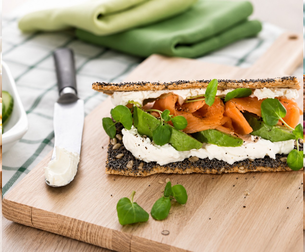 Sándwich de pan crujiente con Arla Queso de Untar
