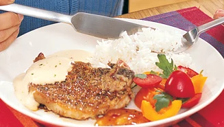 Kotlett med kokos och limesås