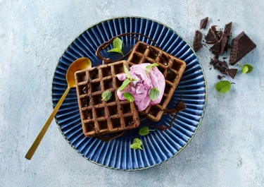 Chocolate Belgian waffles