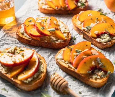 Peach and Blue Cheese Toast