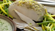Skinkstek med citron och persiljesås