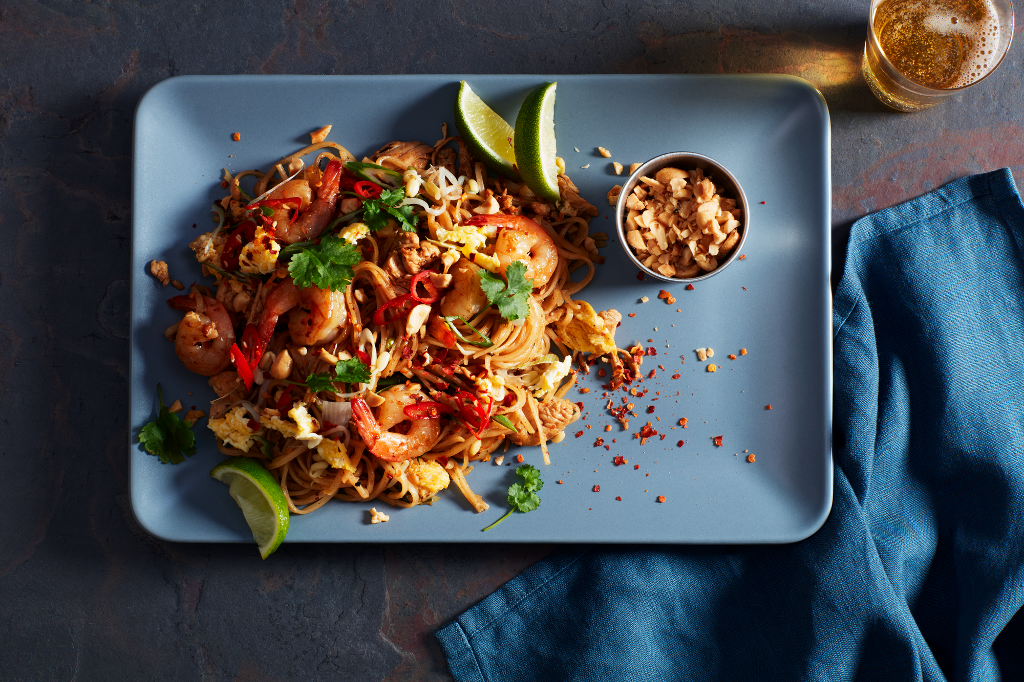 Chicken and prawn pad Thai 