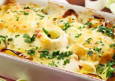 Puerros gratinados