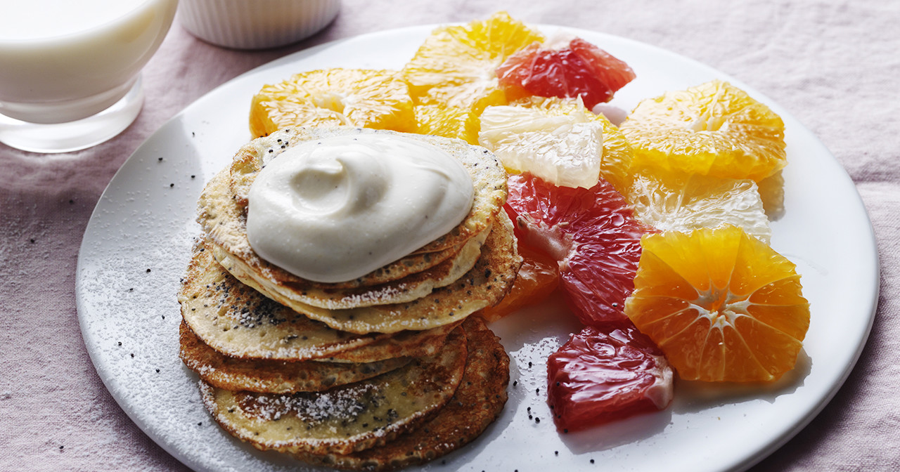 Citronpandekager med citrussalat