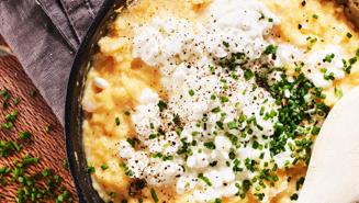 Scrambled æg med hytteost