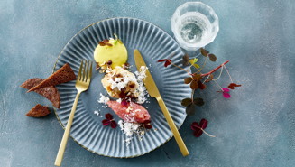 Citrusglaseret havtaske med æble og østersmayo