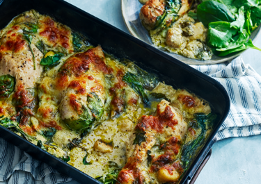 Ovengebakken kip met gnocchi 