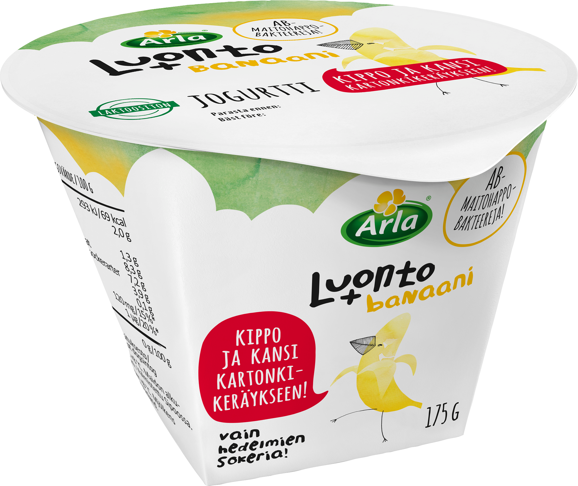 Arla Luonto+ AB banaanijogurtti 175g laktoositon