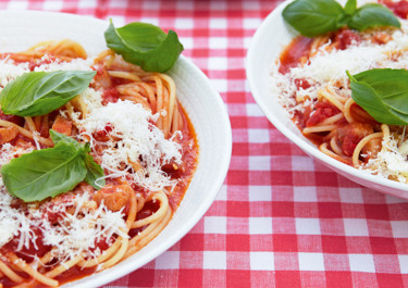 Spaghetti næsten som i Italien
