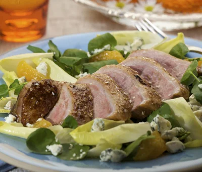 Duck Breasts with Orange and Blue Salad