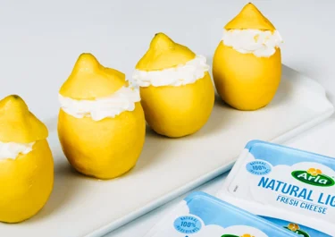 Helado de limón con Arla Queso de untar Light