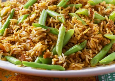 Ris med bönor och lammfärs