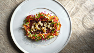 Sotad renfilé med jordärtskocka och bryntsmör-vinägrett