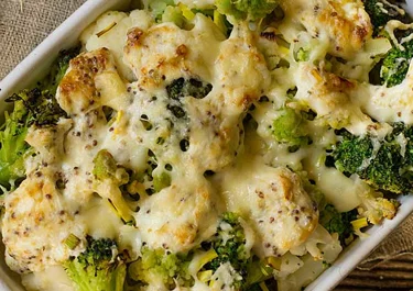 Gratén de brécol con queso