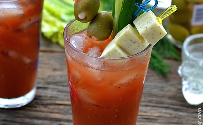 Ultimate bloody mary with Dill Havarti infused vodka