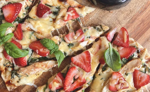 Smoky Gouda Chicken and Berry Flatbread