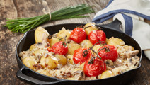 Kartoffelpande med svampe