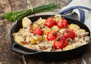 Kartoffelpande med svampe