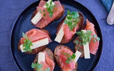Mini Open Sandwiches with Salmon and Aged Havarti