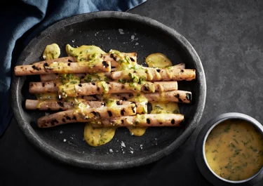 Grillad svartrot med örtemulsion