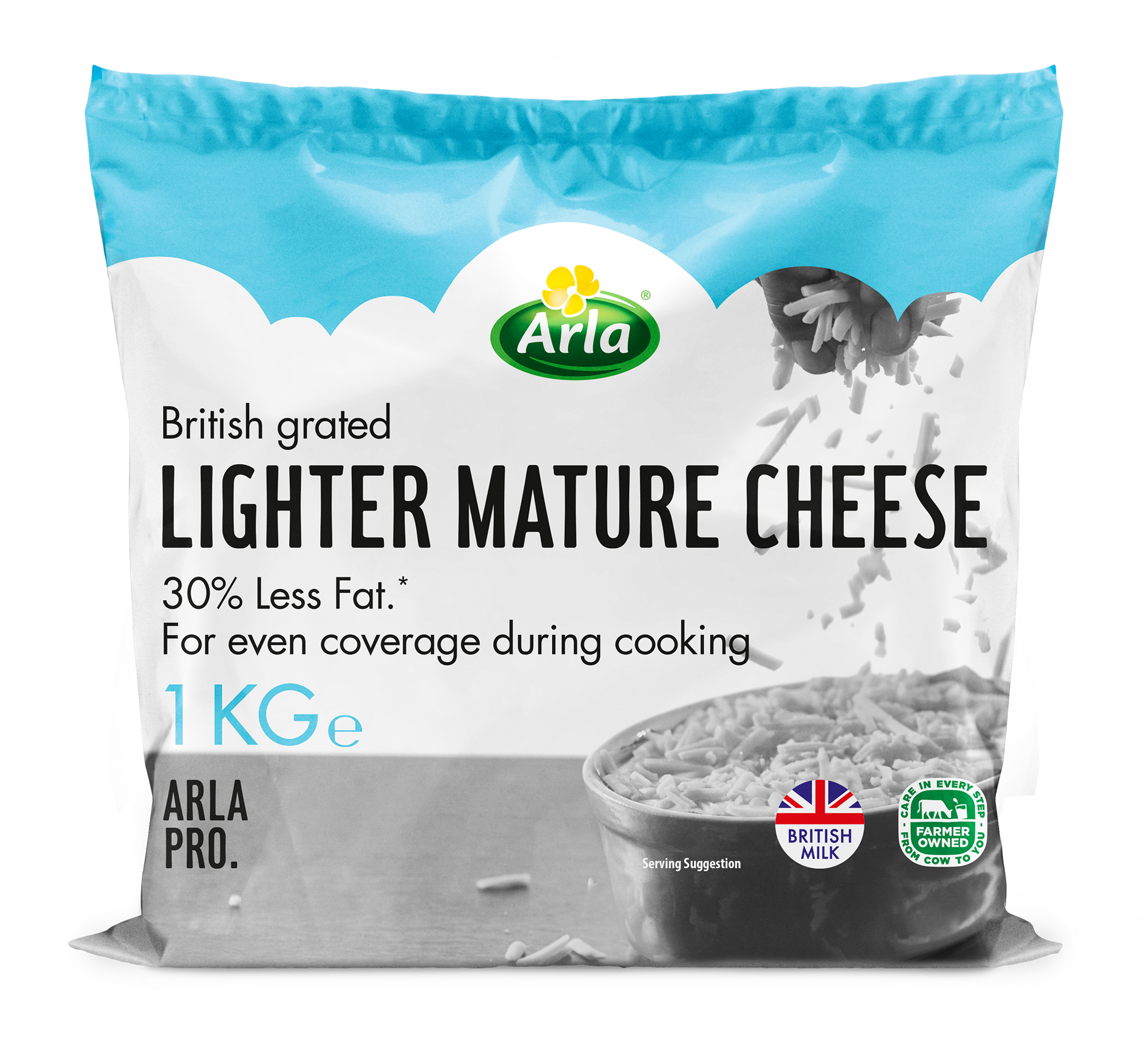 Arla Pro British Lighter Mature Cheese Grated 1kg