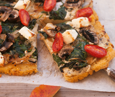 Vegetarian Polenta Pizza with Castello® Greek Style cheese