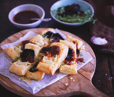 Puff Pastry with Double Cream Brie and Semi-Dried Tomatoes