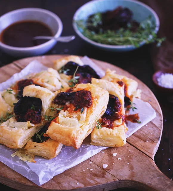 Puff Pastry with Double Cream Brie and Semi-Dried Tomatoes