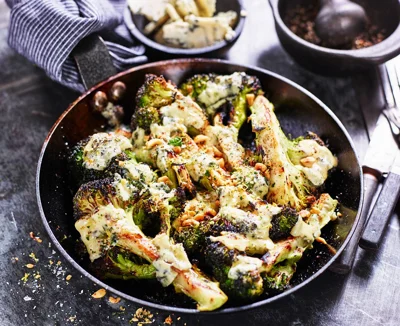 broccoli with blue cheese dressing Bacon and Blue Broccoli Salad