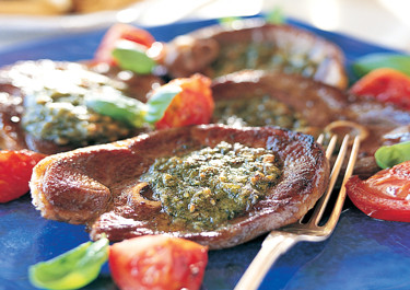 Lamm med basilika och pasta