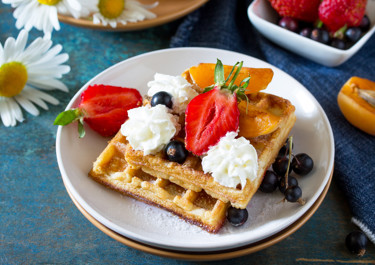 Gluten-free Waffles with Cottage Cheese