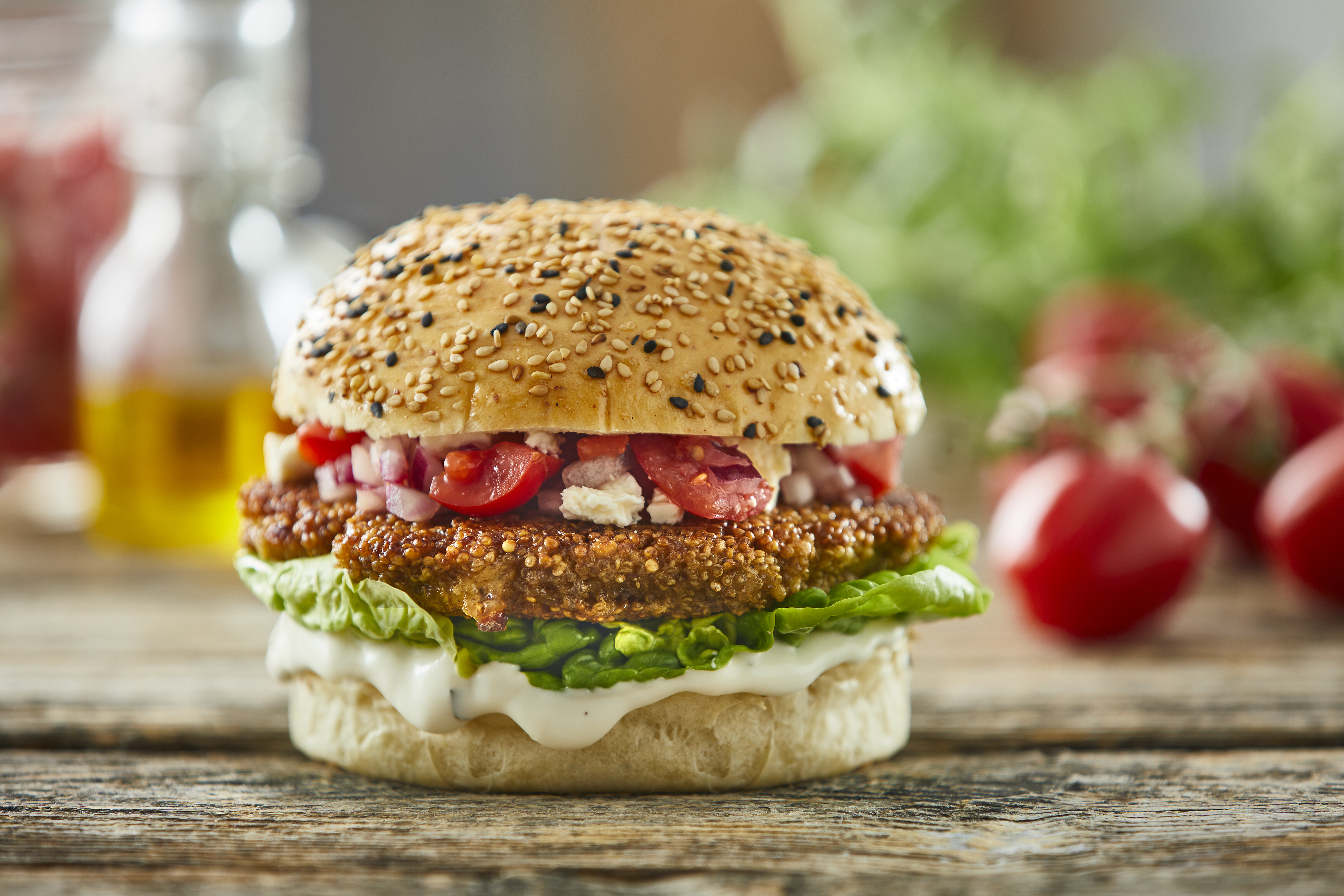 Vegetarischer Burger Rezept | Arla - Rezept