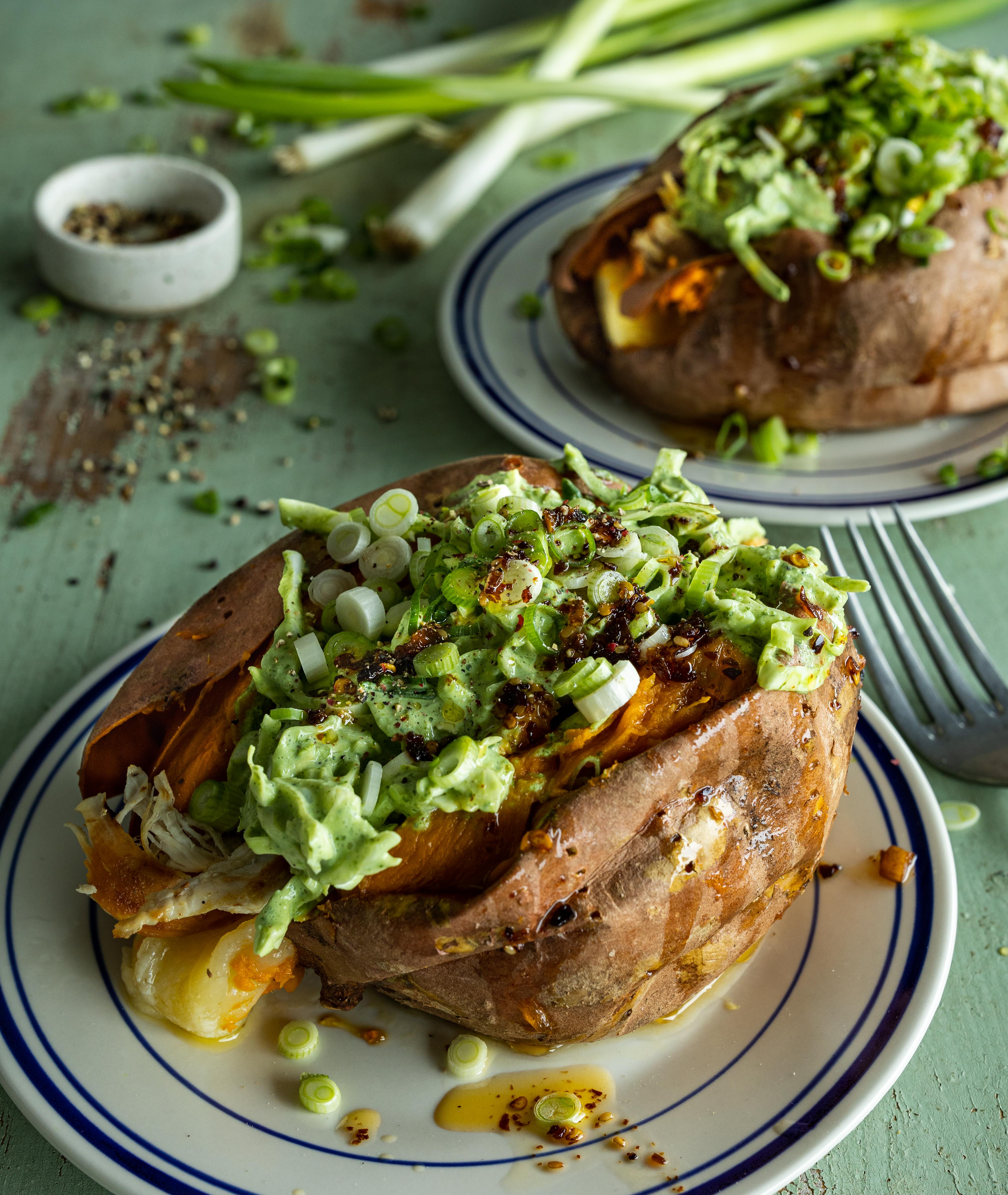 Sød kartoffel med ost 