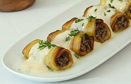 Grilled Eggplant Rolls with Minced Meat and Béchamel Sauce